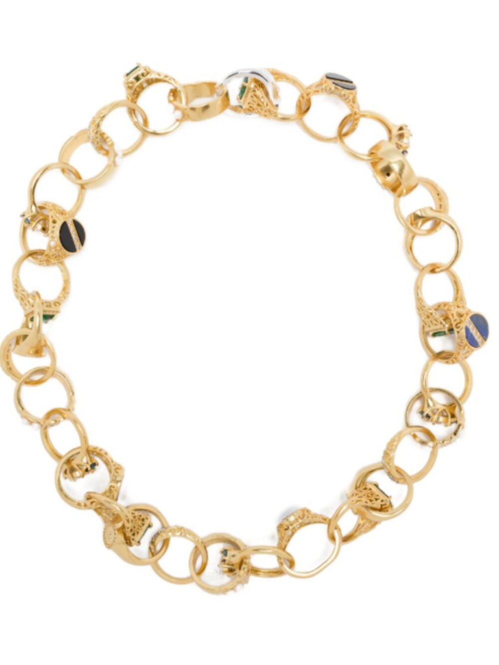 Edwardian gold ring-chain necklace - Picture 2 of 7